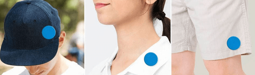 黑蚊滾防蚊貼片獨立包裝，方便貼附於帽子、衣物或褲子，適合外出運動與旅行使用