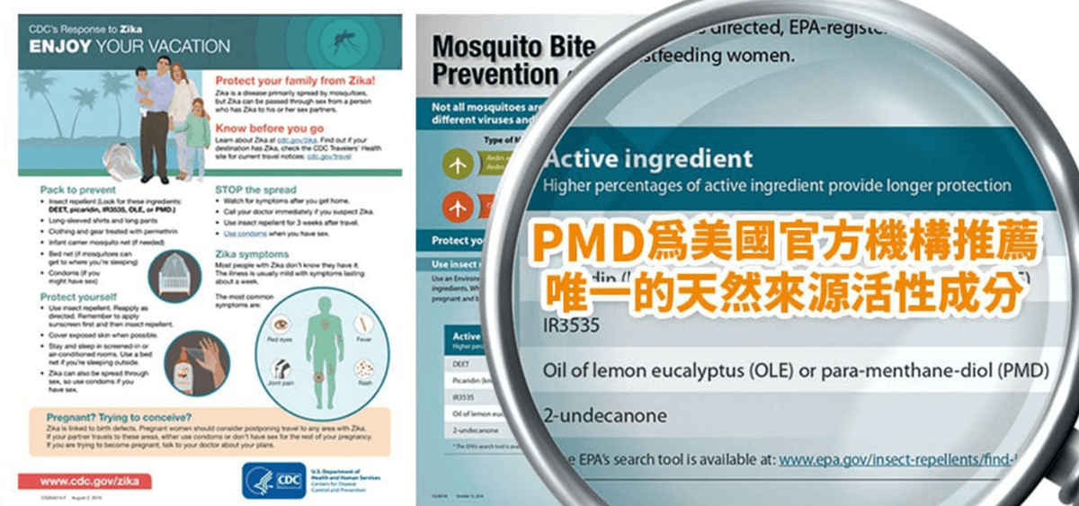 美國CDC推薦PMD檸檬桉成分，黑蚊淨天然防蚊產品科學依據