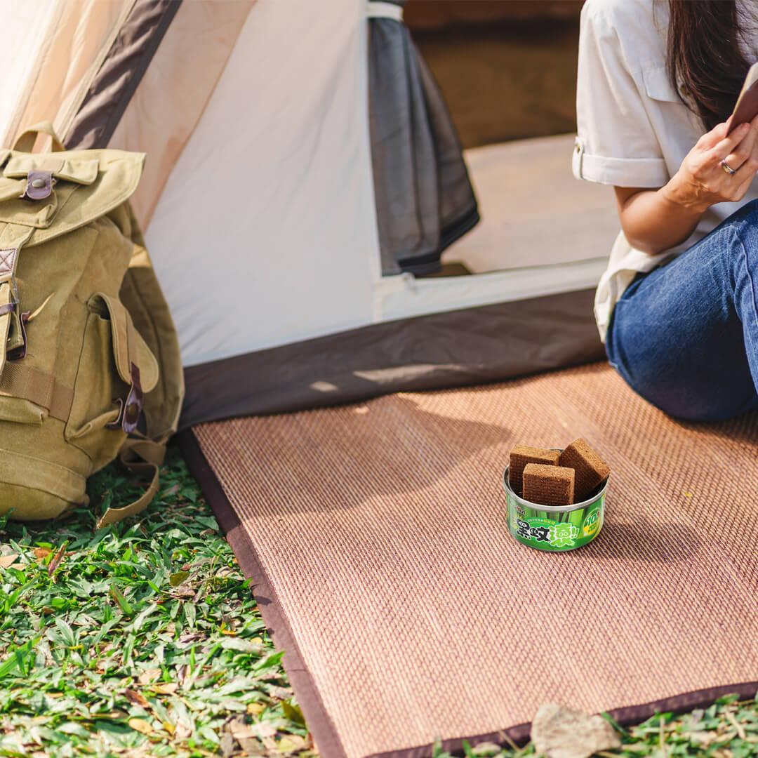黑蚊滾防蚊罐帳篷外使用方式