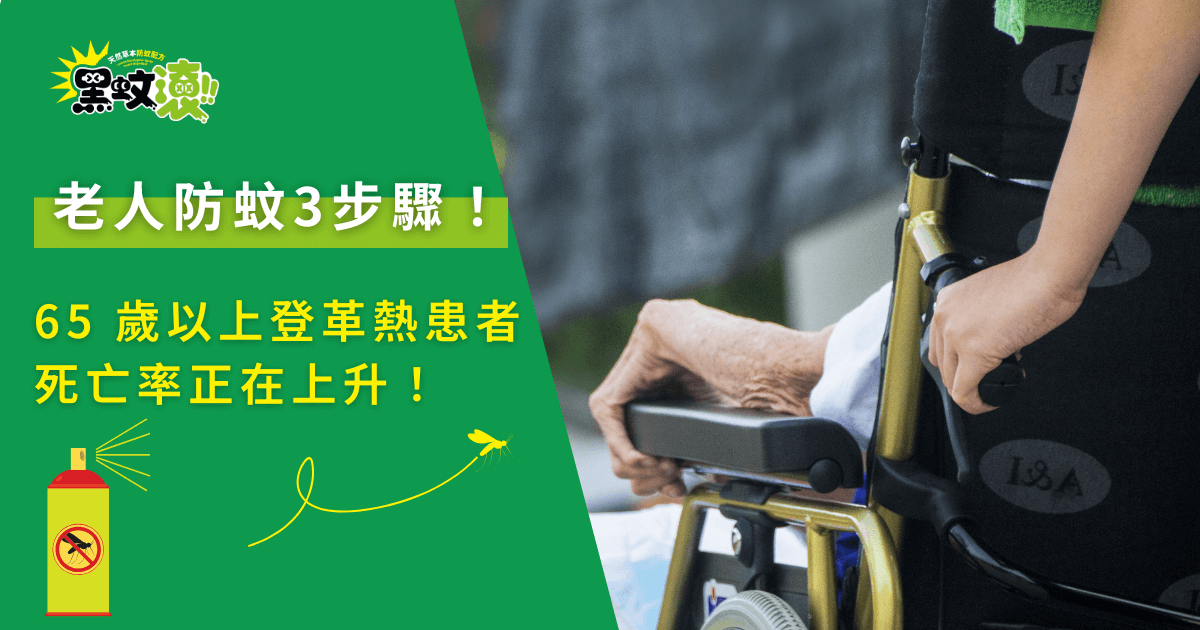 老人防蚊3步驟，行動不便長者居家防蚊與登革熱風險提醒畫面