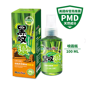 黑蚊滾天然PMD防蚊液噴霧瓶與外包裝產品圖