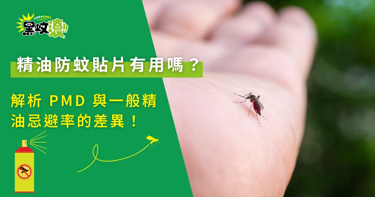 精油防蚊貼片有用嗎主題圖，手臂上停著蚊子示意